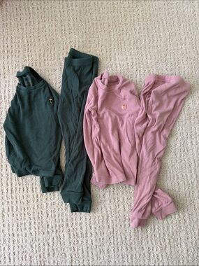 2 Pair 3T kids pajama ; green & pink
